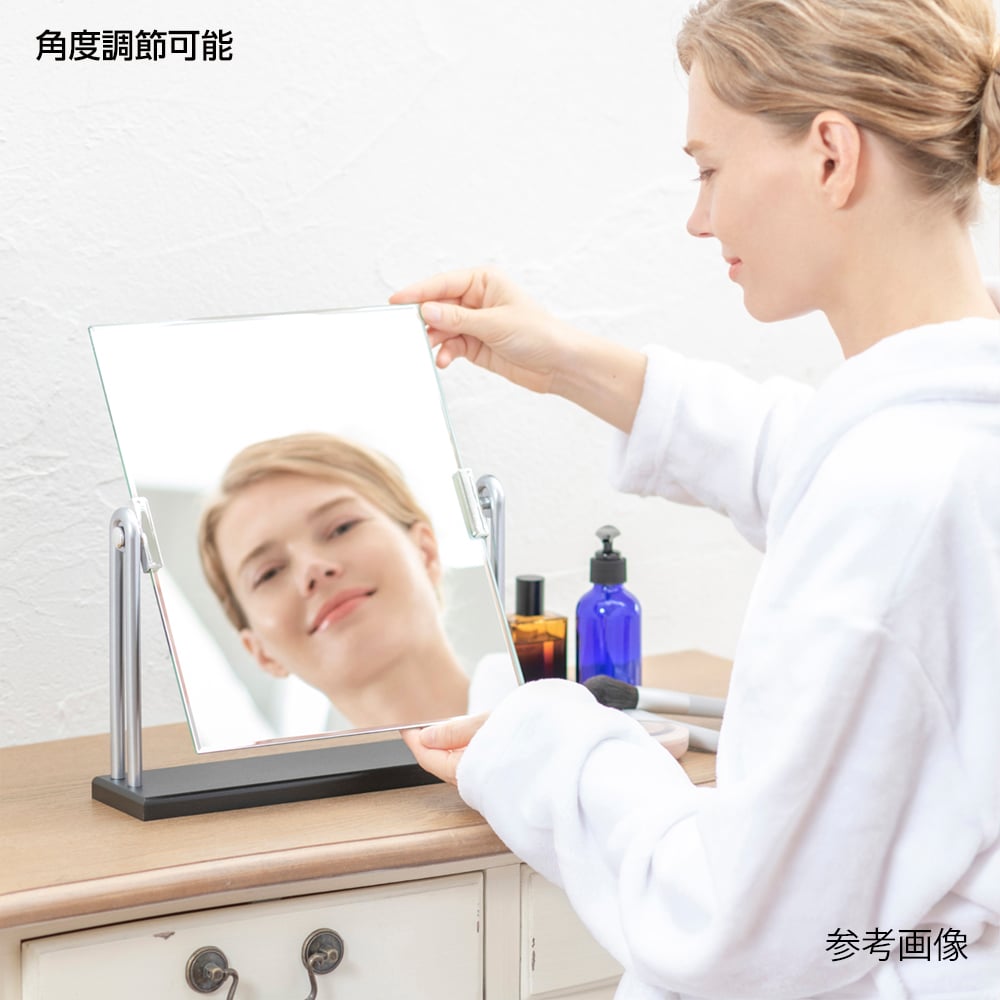 Wooden Stand Mirror DX Black L H-124 1pc