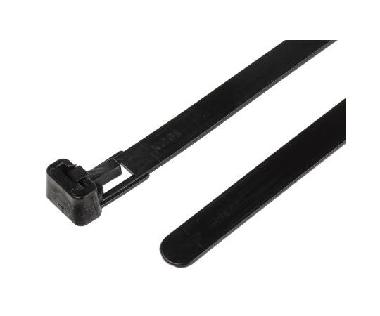 Cable ties, 250mm x 7.6mm, black, nylon 66, 1 bag (100 pieces) 811-1619 1 bag (100 pieces)