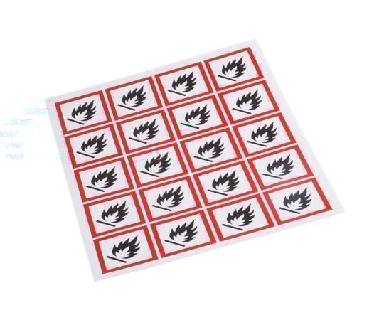 위험 &amp; 경고 라벨 광택 폴리머 비닐 블랙, 레드, 화이트 40 x 40mm 1봉(20개입) 818-7714 1봉(20개입)