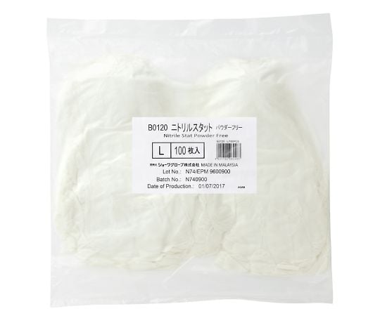 Nitrile Stat (Powder Free) 100 Sheets L B0120-L 1 Bag (100 Sheets)