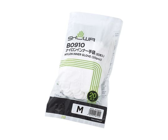 Nylon inner gloves, pack of 20, M, B0910-M, 1 bag (pack of 20)