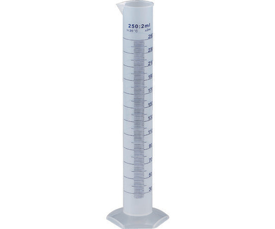 암 실린더 250ml 파란 눈금 첨부 PP제 MS250 1개