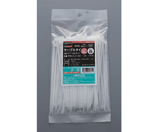 ケーブルタイ　幅3.8mmX150mm　最大結束Φ38　100本入　TRCVJ-150 1袋(100本入)