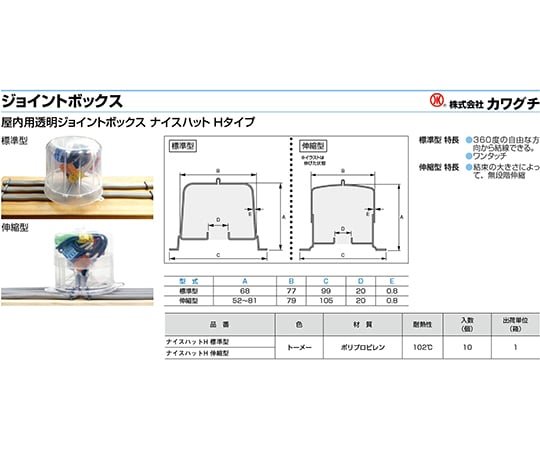 ジョイントボックス　ナイスハットH　標準型　10個入 1箱(10個入)