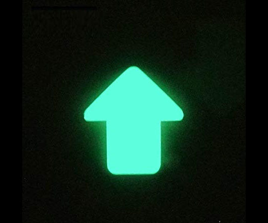 蓄光ステッカー　矢印　76×70mm　20枚入り　20160 1セット(20枚入)