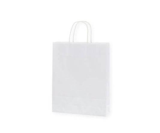 手提げ紙袋　25チャームバッグ　MS1　晒白無地　50枚　003276011 1パック(50枚入)