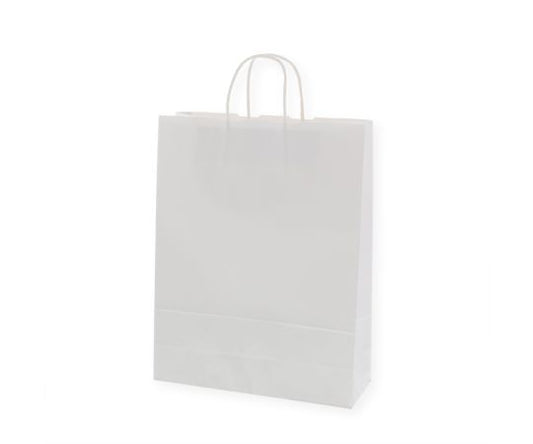 手提げ紙袋　25チャームバッグ　2才　晒白無地　50枚　003235801 1パック(50枚入)