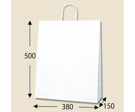 手提げ紙袋　25チャームバッグ　カスタム判　白無地　50枚　003280410 1パック(50枚入)