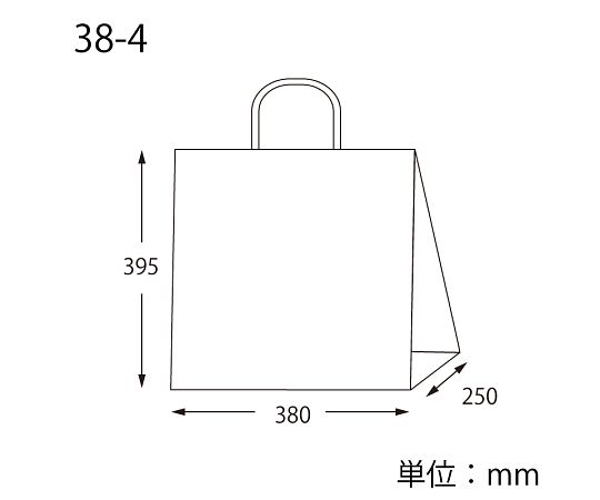 手提げ紙袋　25チャームバッグ　38-4　未晒無地　50枚　003291001 1パック(50枚入)