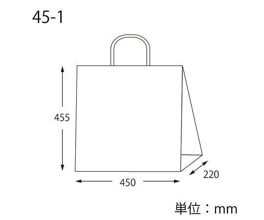手提げ紙袋　25チャームバッグ　45-1　未晒無地　50枚　003296000 1パック(50枚入)