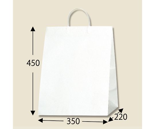 手提げ紙袋　ワイドバッグ　M　ホワイト　10枚　006460801 1パック(10枚入)