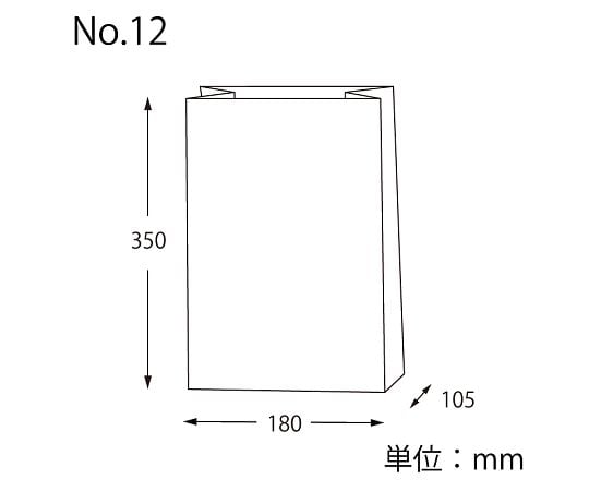 角底袋　No.12　未晒無地　100枚　004011200 1パック(100枚入)