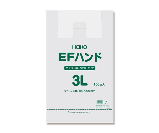 Plastic Shopping Bags EF Hand Hyper 3L Natural 100 pieces 006645926 1 pack (100 pieces)