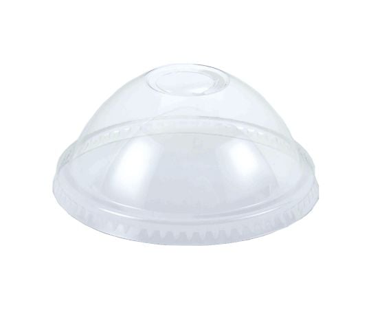 Transparent Cup A-PET Dome Lid for 14, 16, and 20 oz. with Hole, Transparent, 50 pcs. 004525013, 1 pack (50 pcs.)