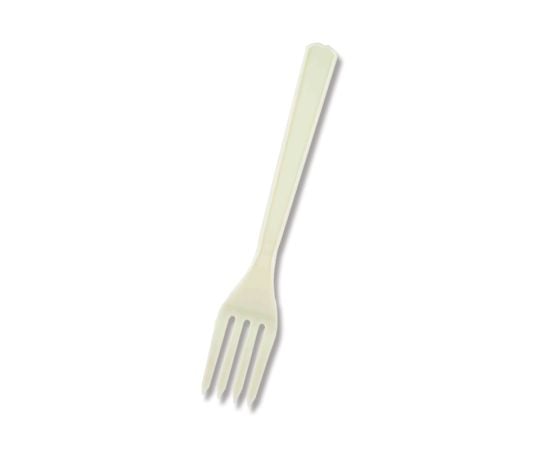 プラスチックフォーク　16cm　単袋　アイボリー　100本　004513003 1袋(100本入)
