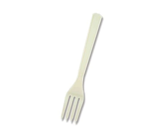 プラスチックフォーク　16cm　単袋　アイボリー　100本　004513003 1袋(100本入)