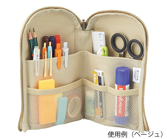 HINEMO 스탠드 펜 파우치 L 블랙 A-7903 1개