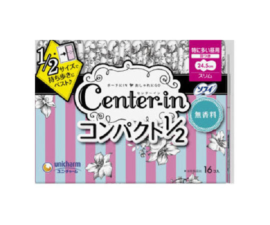 センターインコンパクト1/2　無香料　特に多い昼用　16枚 1個(16枚入)