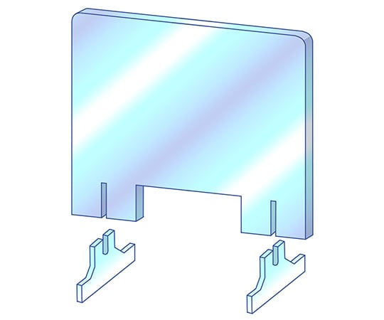 Transparent PET resin splash prevention partition (with window) M size 650 x 900 mm 1 piece