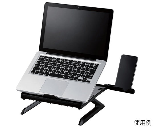 折りたたみノートPCスタンド（8段階・脚付）　PCA-LTSH8BK 1個