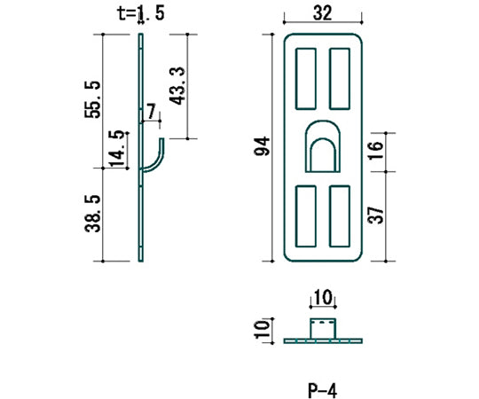 壁美人　石膏ボード用　P-4金具　白　P-4Shw 1セット