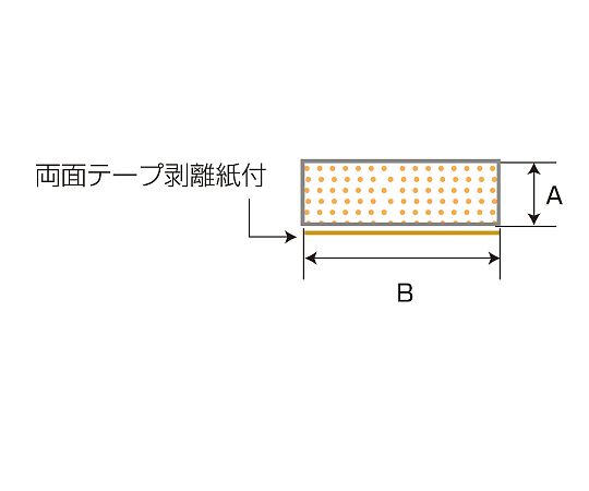 실리콘 스펀지 각 끈 (양면 테이프 박리지 첨부) 5mm×30mm 1m SHP5-30-1 1개