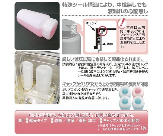 PE narrow-mouth bottle 250mL 02063 1 piece