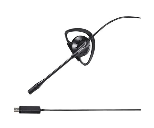 Single-ear earhook mono headset, USB connection, black, BSHSEUM110BK, 1 piece
