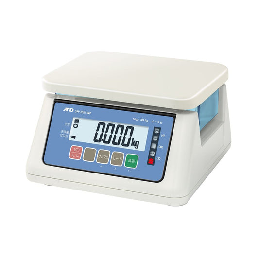 コンパレータライト付き防塵防水はかり SH-AWPシリーズ  ひょう量:30kg 最小表示:0.001kg/0.002kg/0.005kg※/0.01kg：※が出荷時設定(内部設定にて切替可能)  　SH-30KAWP 1台
