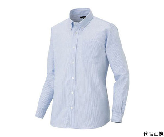 Men's long sleeve oxford button down shirt, sax stripe, 4L, 7870-107-4L, 1 piece