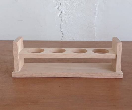 Wooden test tube stand, 40mm diameter hole x 4 tubes, SiTATE404HJ, 1 piece