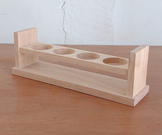 Wooden test tube stand, 40mm diameter hole x 4 tubes, SiTATE404HJ, 1 piece
