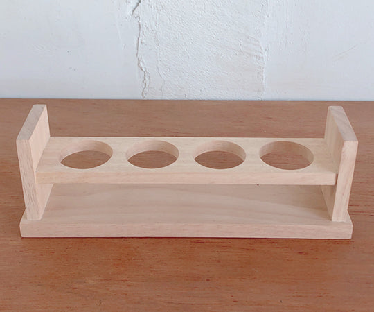 Wooden test tube stand, 40mm diameter hole x 4 tubes, SiTATE404HJ, 1 piece