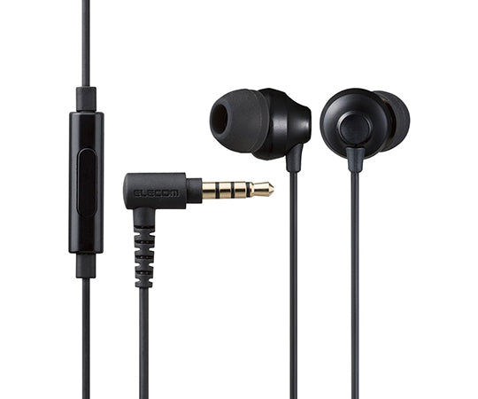 Stereo earphones, in-ear type, φ3.5mm, with microphone, Fast Music F12C, 10.0mm driver, black, EHP-F12CMBK, 1 piece