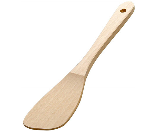 Large wooden cooking spatula, thick, angled, 300mm, 1 piece