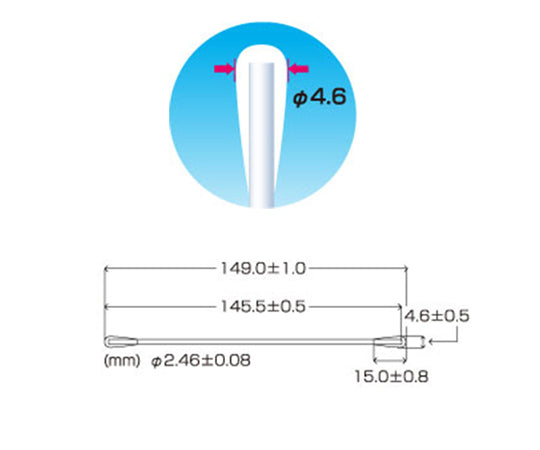 φ4.6x149.0mm 工業用綿棒(100本)両面　EA109DY-20 1袋(100本入)