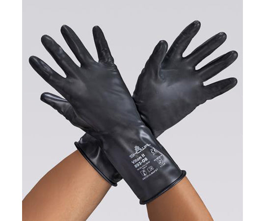 [L/300mm] Gloves (resistant to chlorine-based solvents/Viton rubber) EA354BV-37 1 pair