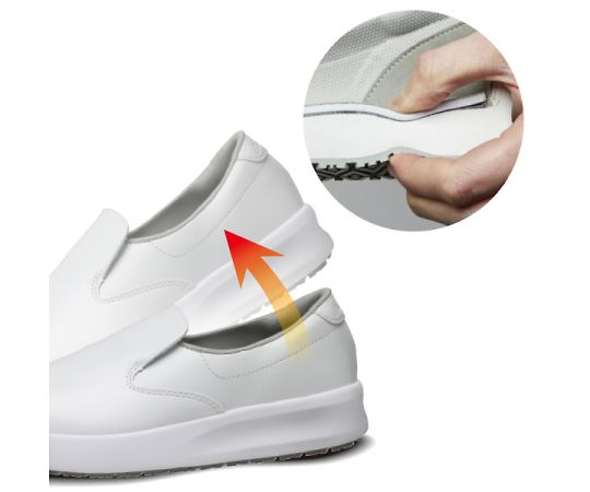 JSAA Class A certified super slip-resistant work shoes with toe cap, white, 27.0cm, NHF-600-W-27.0, 1 pair