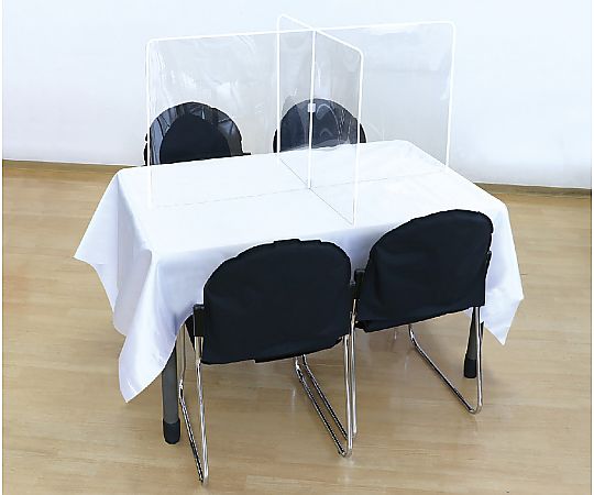 Splash prevention cross-shaped tabletop partition, rectangular type 51229 1 piece