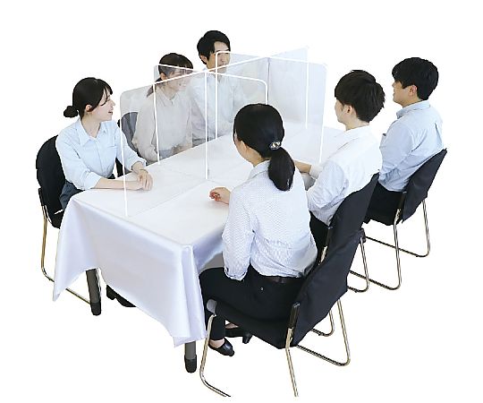 Splash prevention cross-shaped tabletop partition, rectangular type 51229 1 piece