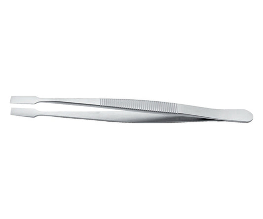 耐酸耐磁ステンレスピンセット　120mm　先平型タイプ・ハンドルギザ付　34A-SA-1-IT 1本