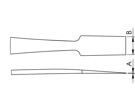 耐酸耐磁ステンレスピンセット　120mm　先平型タイプ・ハンドルギザ付　34A-SA-1-IT 1本