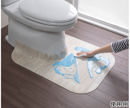 Adhesive Wipeable Floor Toilet Mat Wood Long White KV-18 1pc