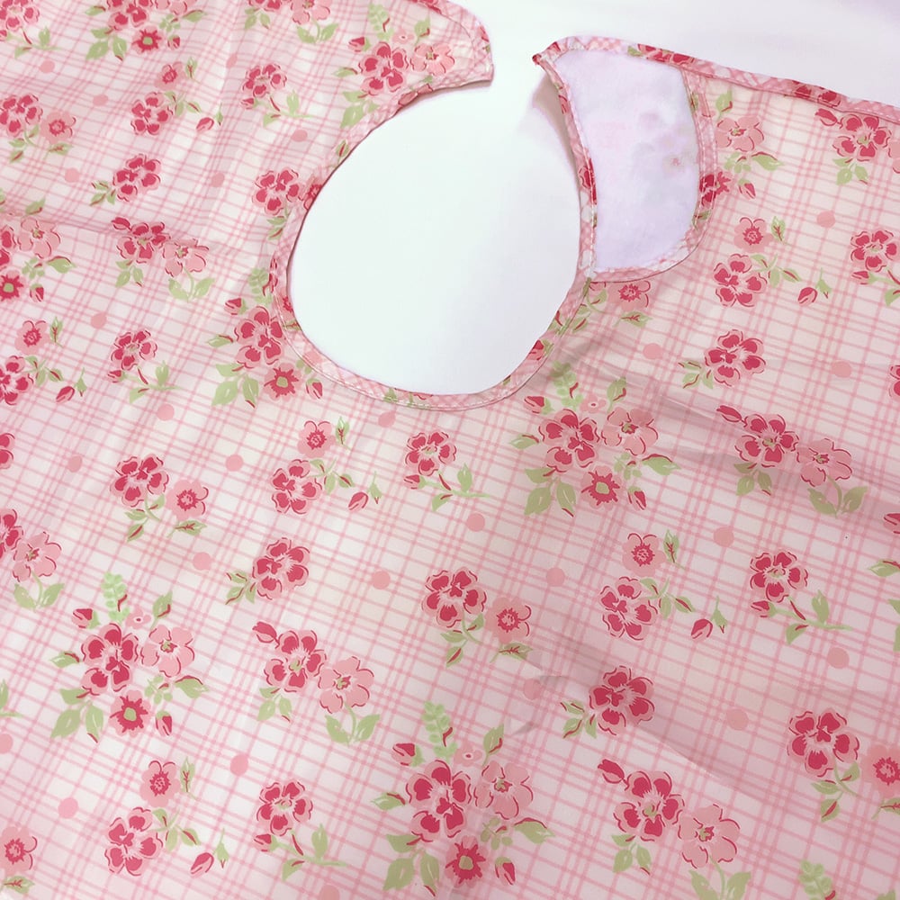 Adult Meal Apron, Floral Pattern, Pink, P9690-P, 1 Piece