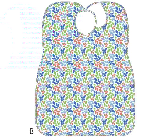 Adult Meal Apron with Leaf Pattern, Blue, P9692-B, 1 Piece