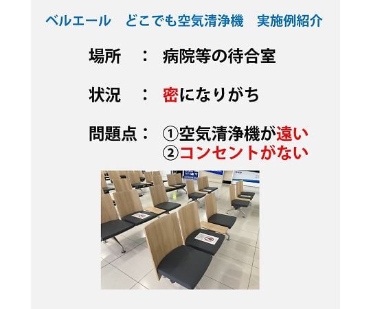 Co2センサ搭載　コードレス静電気フィルタ式空気清浄機セット　BA-300(Co2)BK1 1個