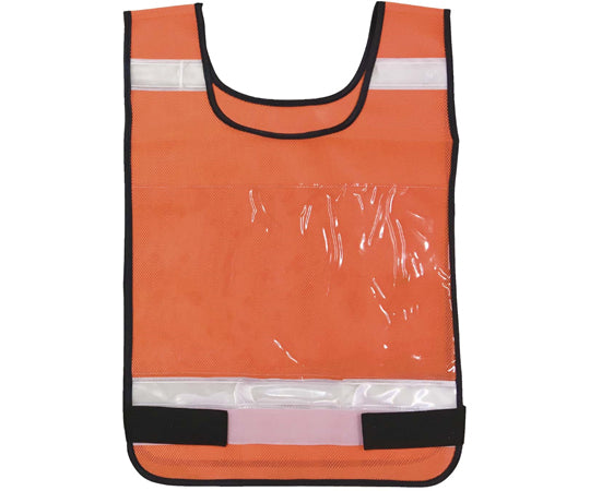安全反射ゼッケンベスト　（A4サイズクリアポケット付き）　オレンジ　8168-orange 1枚