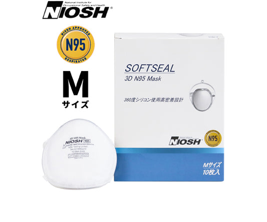 Niosh認証　Softseal　3D　N95マスク（カップ型）　M　10枚入×12箱　20180022-M 1ケース(10枚×12箱入)