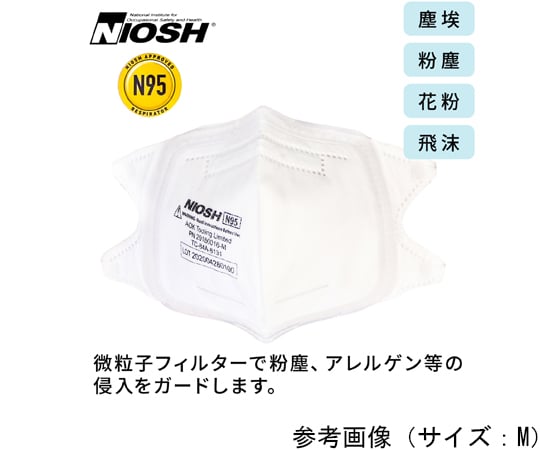 Niosh認証　Softseal　Vfold　N95マスク（折り畳み型）　L　10枚入×30箱　20180016-L 1ケース(10枚×30箱入)