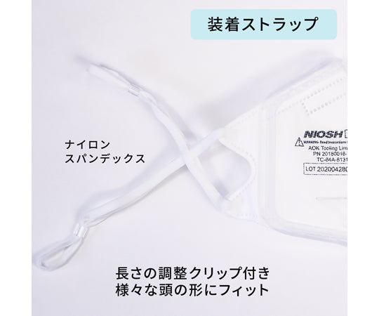 Niosh認証　Softseal　Vfold　N95マスク（折り畳み型）　L　10枚入×30箱　20180016-L 1ケース(10枚×30箱入)